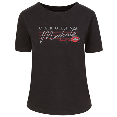 Carolina Mudcats Womens Black Natalie Slub Burst Tee