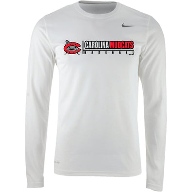 Carolina Mudcats White Bracket Legend L/S Poly Top